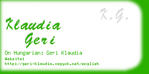 klaudia geri business card